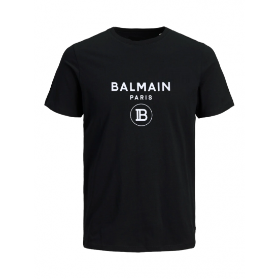 T-SHIRT 100% ΒΑΜΒΑΚΙ ΜΕ LOGO - ΜΑΥΡΟ - BALMAIN T-SHIRT 100% ΒΑΜΒΑΚΙ ΜΕ LOGO - ΜΑΥΡΟ - BALMAIN